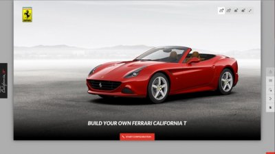 Ferrari предлагает своим поклонникам настроить конфигурацию новой California Т с помощью онлайн-программы